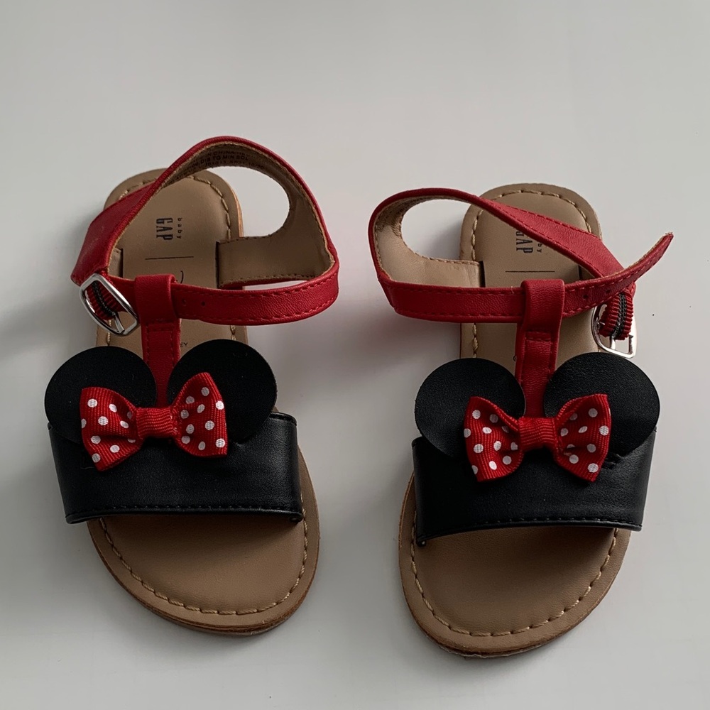 GAP Kids Red and Black Bow Sandals